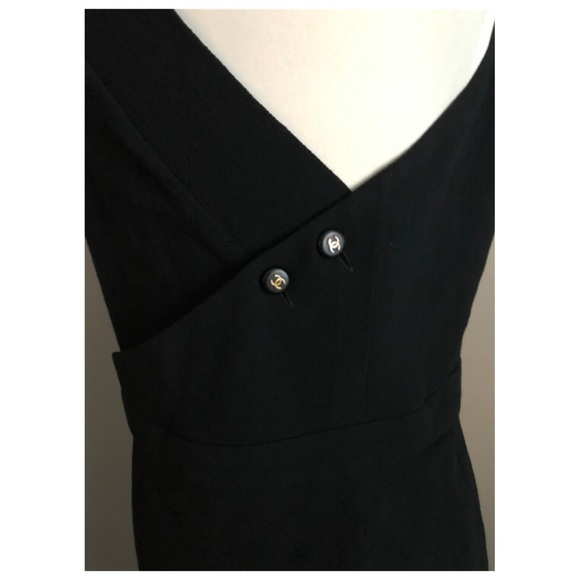 ✨Vintage EXTREMELY RARE CHANEL Ad Campaign CC Logo Button One Shoulder Dress - Picture 6 of 16